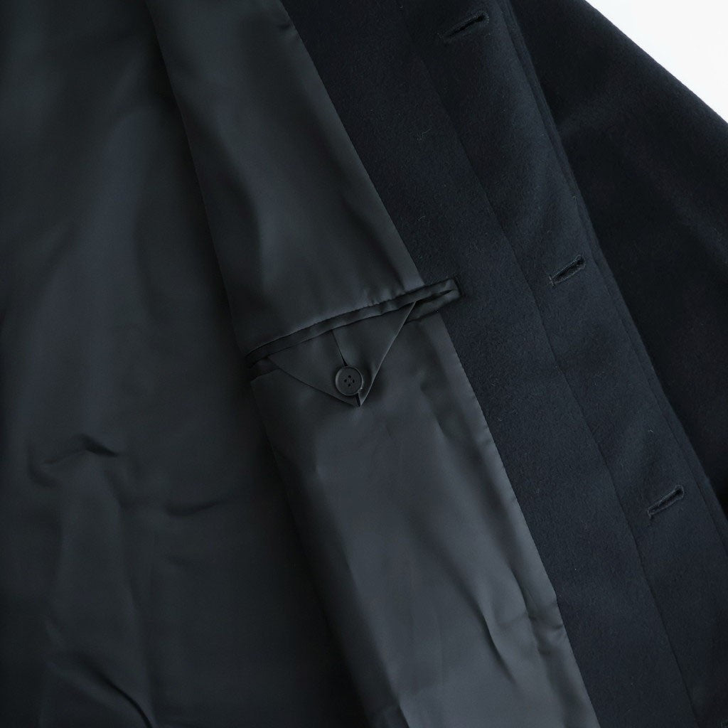 SUPER FINE WOOL MOSSER SHAWL COLLAR COAT #BLACK [A26AC02WM]