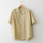 AIRY LIGHT COTTON CHECK HALF SLEEVED SHIRT #MUSTARD GINGHAM CHECK [A26SS02GC]