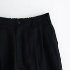 VIS/LI TWILL WIDE EASY TROUSERS #BLACK [ST.1156]