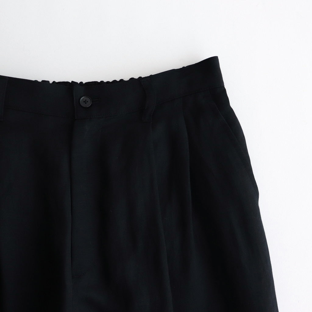 VIS/LI TWILL WIDE EASY TROUSERS #BLACK [ST.1156]