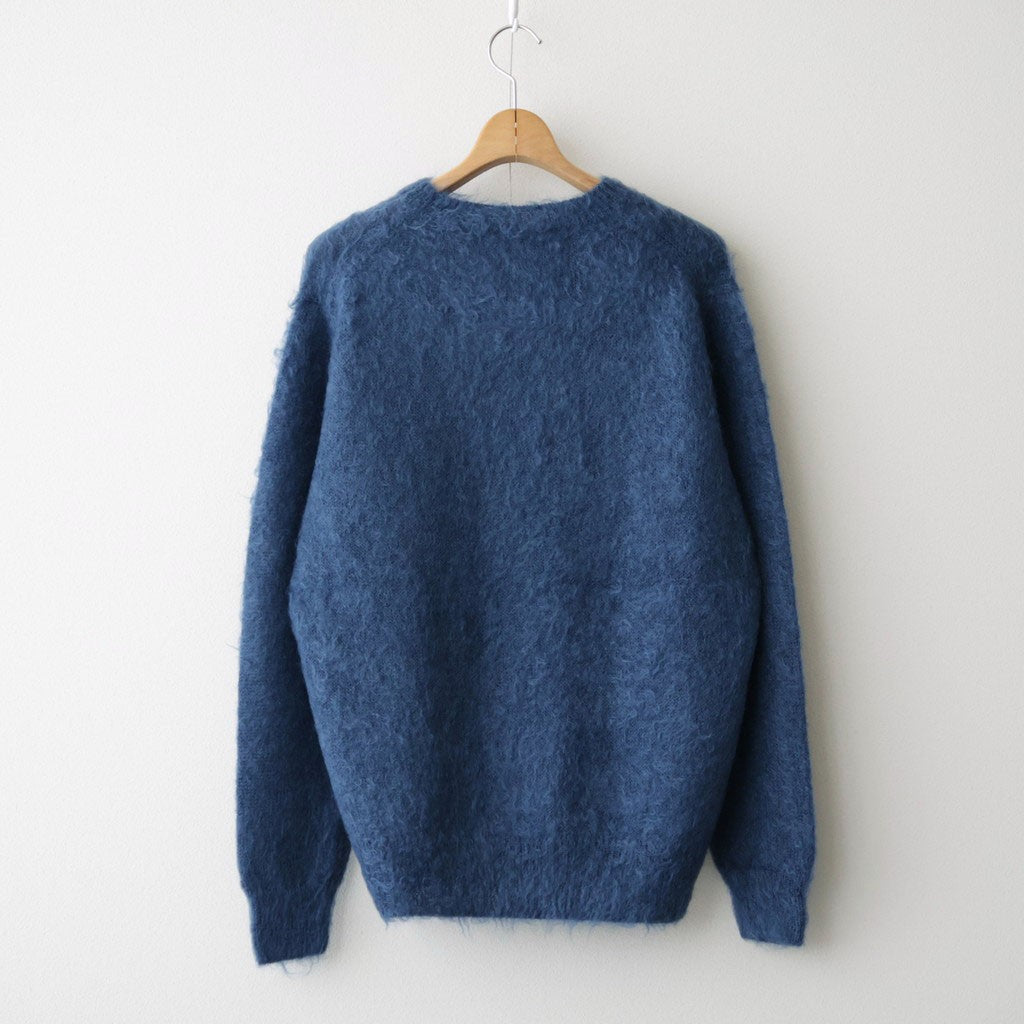 BRUSHED SUPER KID MOHAIR KNIT P/O #LIGHT NAVY [A26AP02KM]
