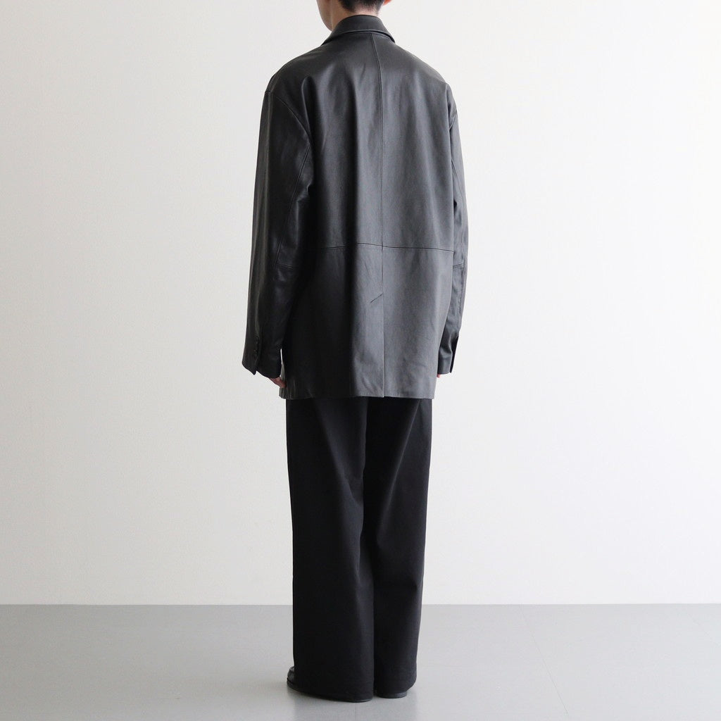 LEATHER DOUBLE BRESTED JACKET #BLACK [ST.920]