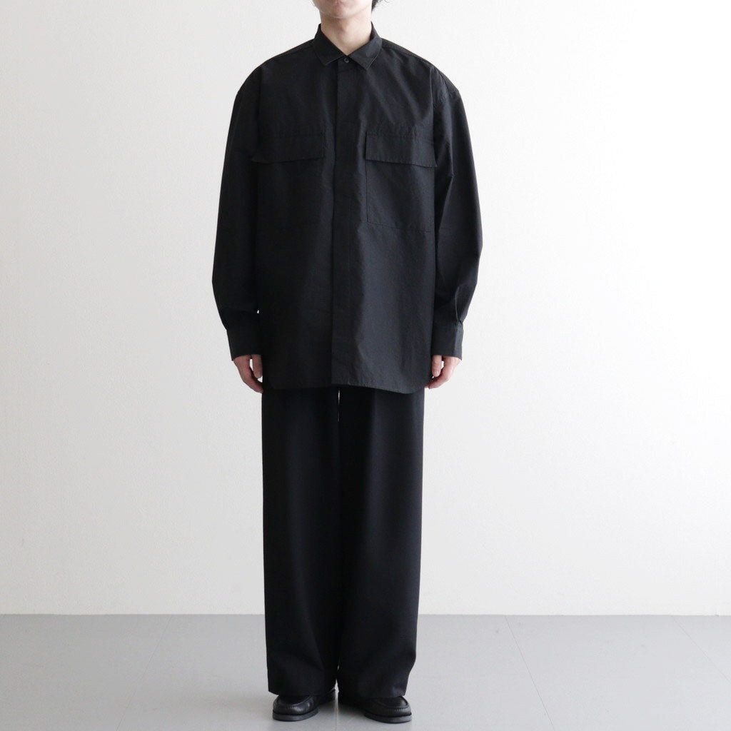 綿ナイロンウェザー L/S シャツ #BLACK [HQ-B013-051] - ciacura 三重