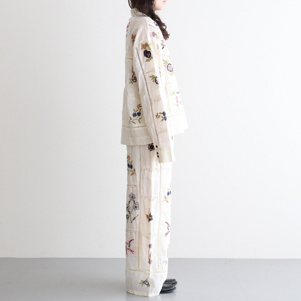 Embroidery Patchwork Trousers #ECRU [12610719]
