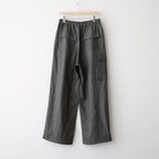 SUMI LINEN WIDE EASY CARGO PANTS #CHARCOAL GRAY [N0050]