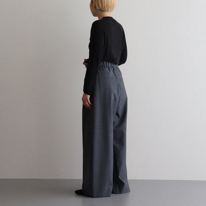 WOOL TROPICAL WIDE EASY PANTS #TOP GRAY [PRAGCW0110]