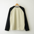 Raglan Sleeve T-shirt #Black / Light Sage [OFH011TE51]