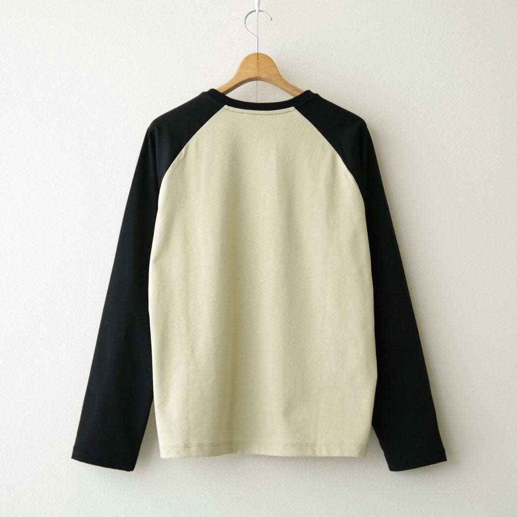 Raglan Sleeve T-shirt #Black / Light Sage [OFH011TE51]