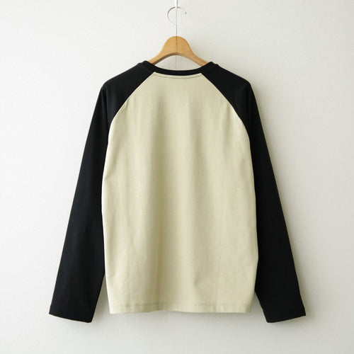 Raglan Sleeve T-shirt #Black / Light Sage [OFH011TE51]