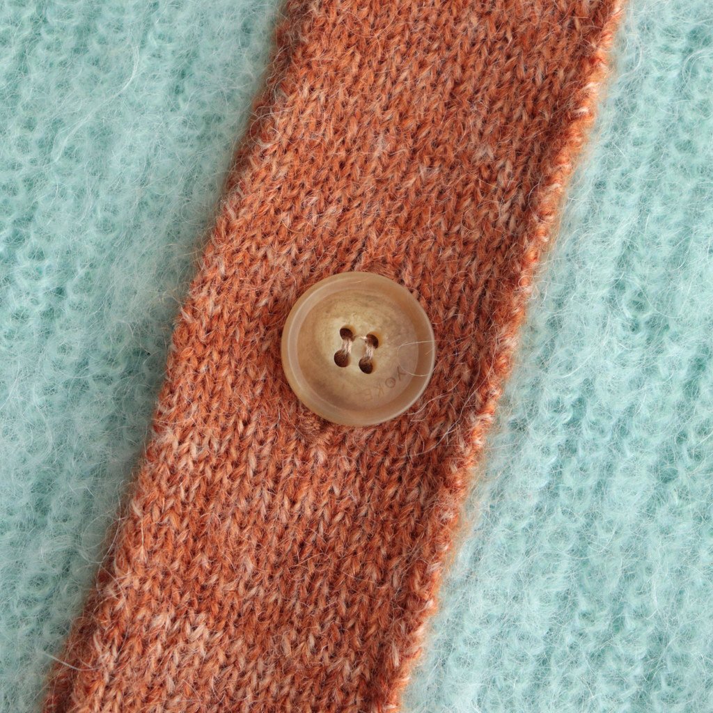 MOHAIR BORDER CARDIGAN #PINK [YK23FW0571S]