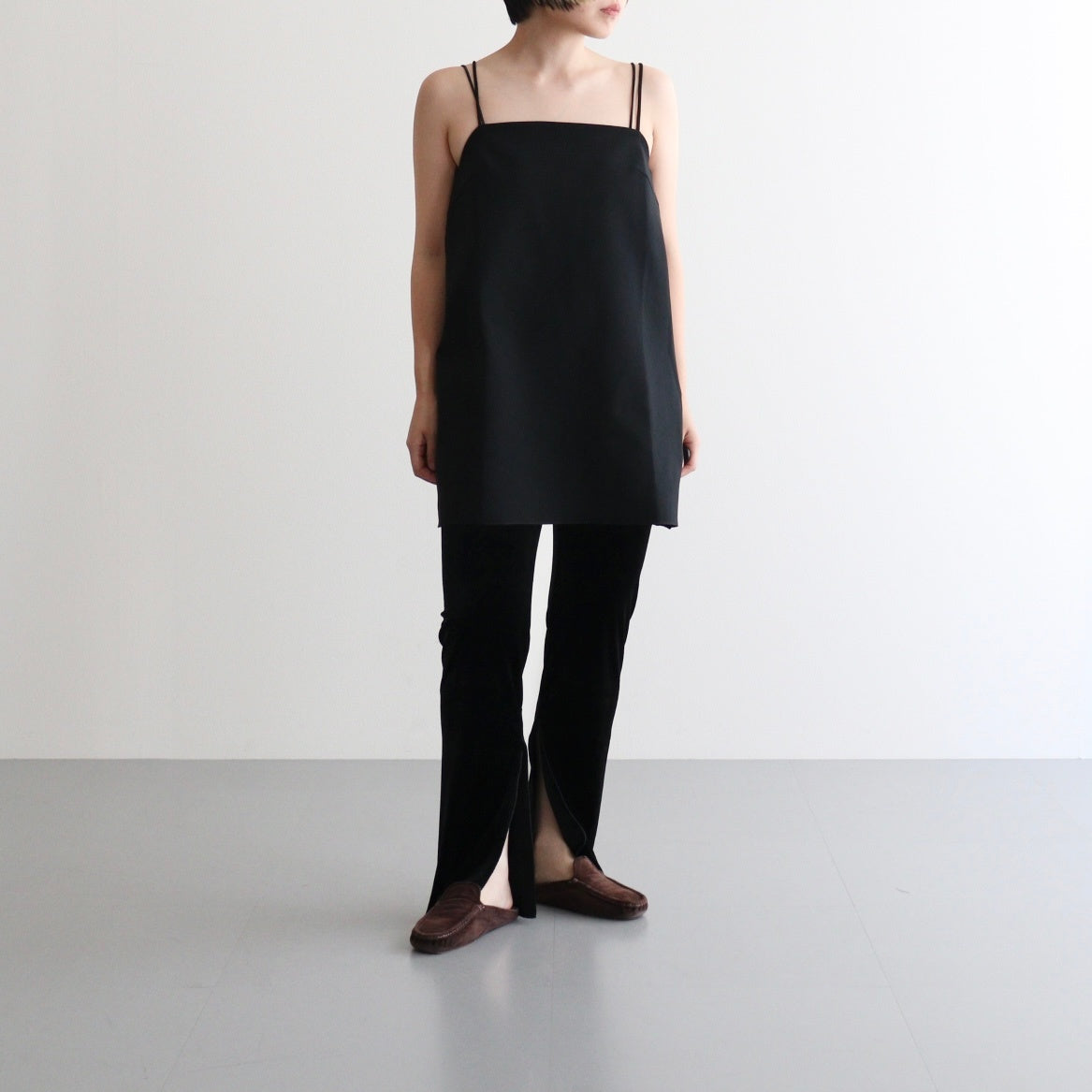 Velour Slit Leggings #BLK [12520707]