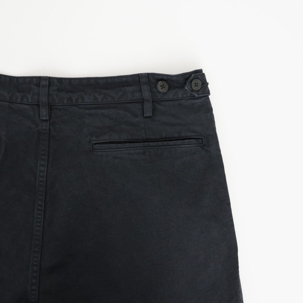 GARMENT-DYED FINX CHINO ONE-TUCK WIDE PANTS #BLACK [A26AP01CP]