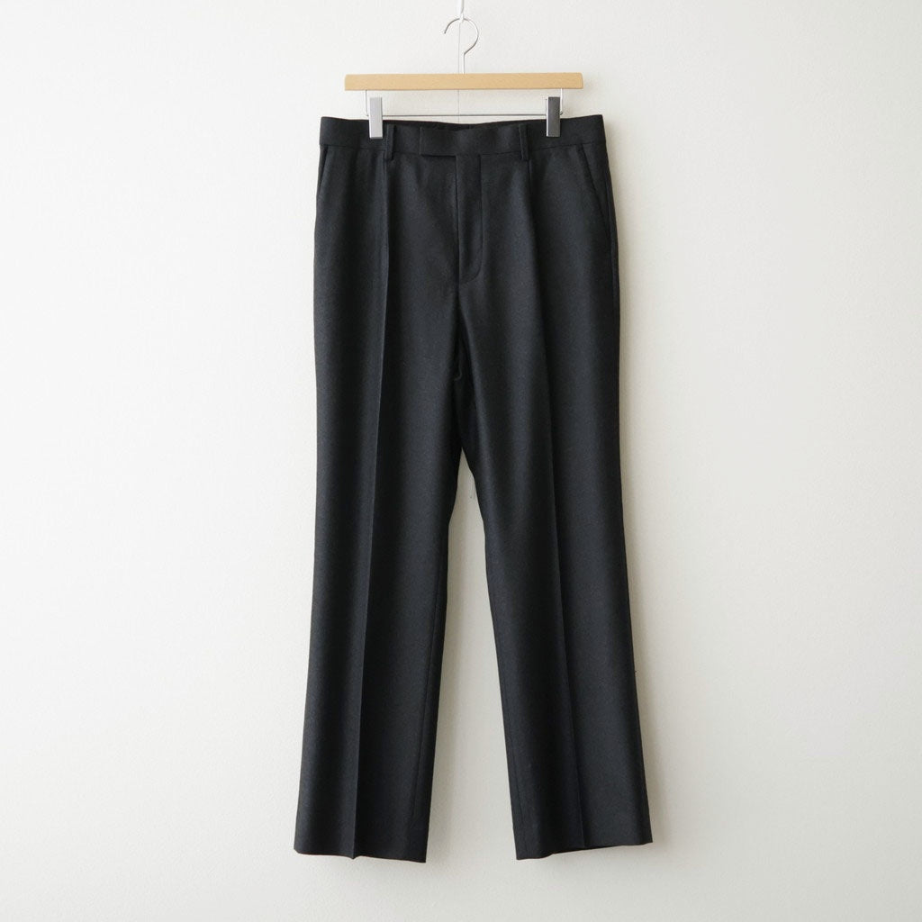 WOOL FULLING FLANNEL ONE-TUCK SLACKS #TOP CHARCOAL [A26AP03CF]