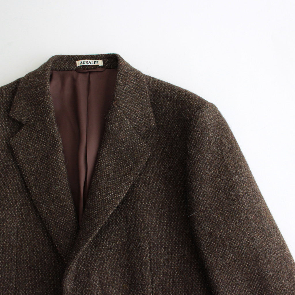 LAMA SHETLAND WOOL TWEED OVER JACKET #BROWN TWEED [A24AJ02LS]