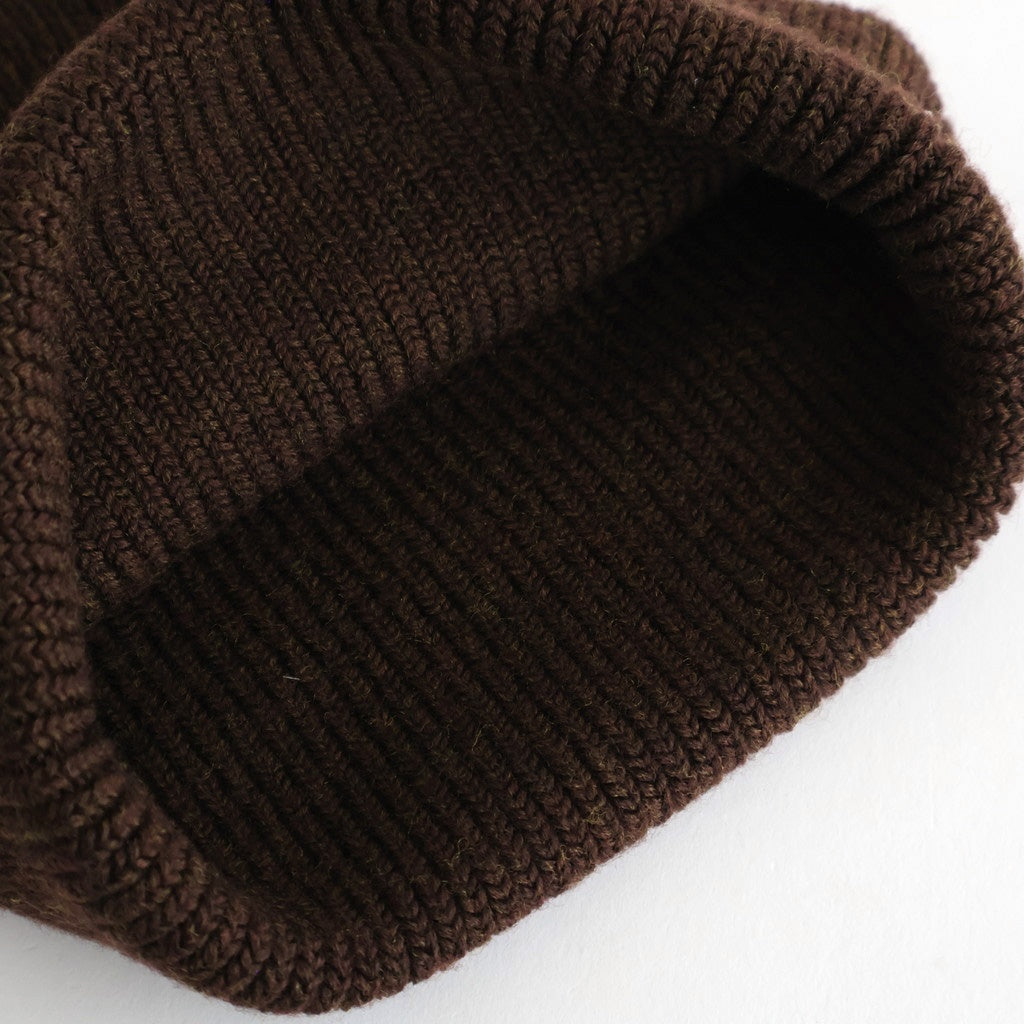 WASHABLE MERINO SEAMLESS BEANIE #BROWN [R5140-AW25]