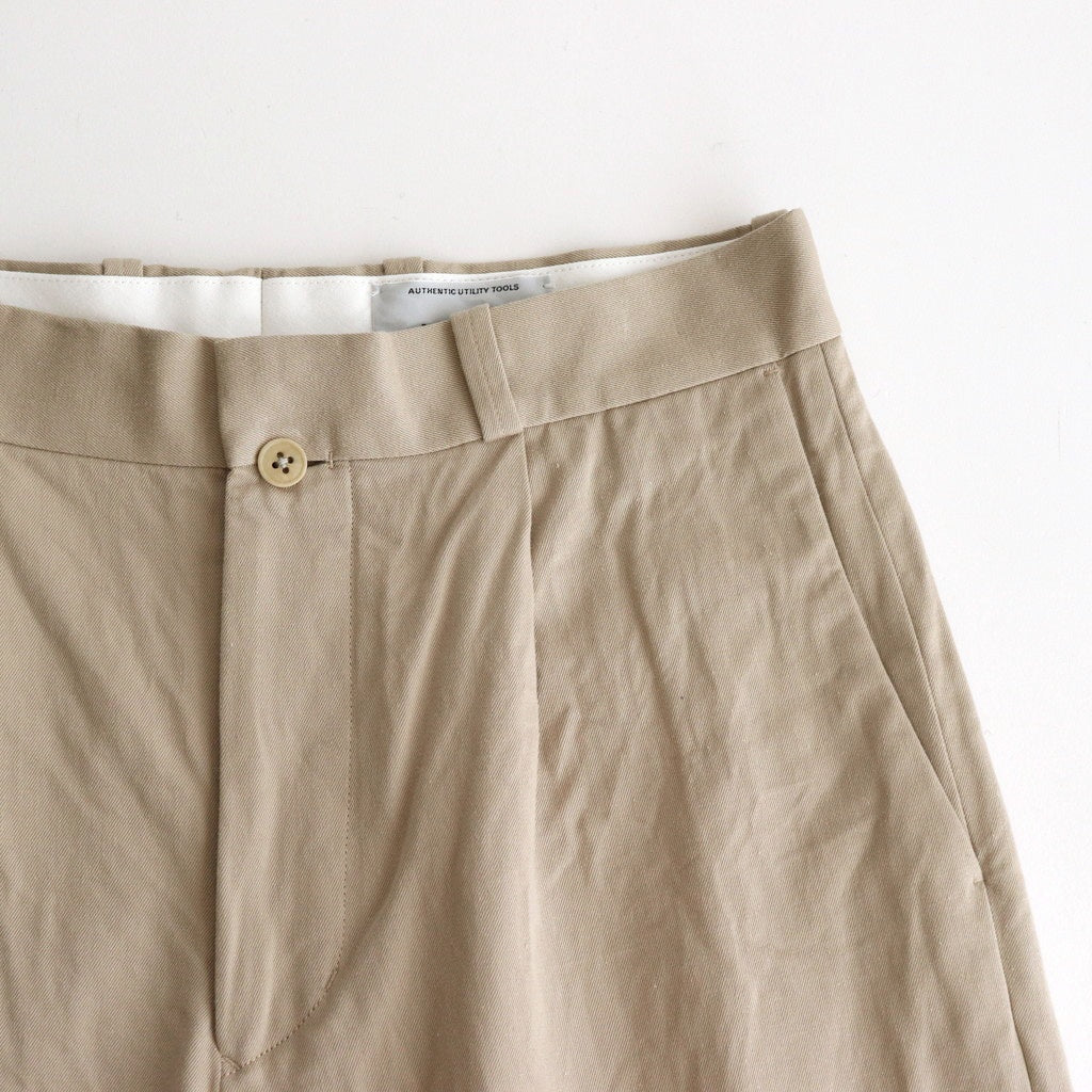 CHINO CLOTH PANTS TUCK STRAIGHT #beige [64653]