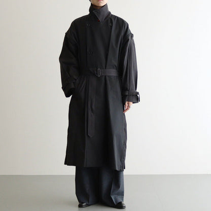 DETACHABLE WIDE TRENCH COAT #BLACK [YK24FW0736C]