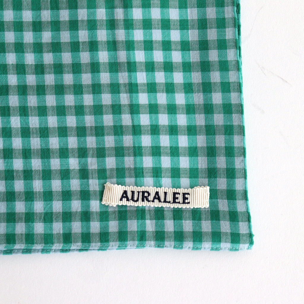 AIRY LIGHT COTTON CHECK SCARF #GREEN GINGHAM CHECK [A25SS03GC-W]