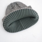 BATONER ウール梳毛リブ ブリーチ加工 ニットキャップ #KHAKI [HR-N005-051]