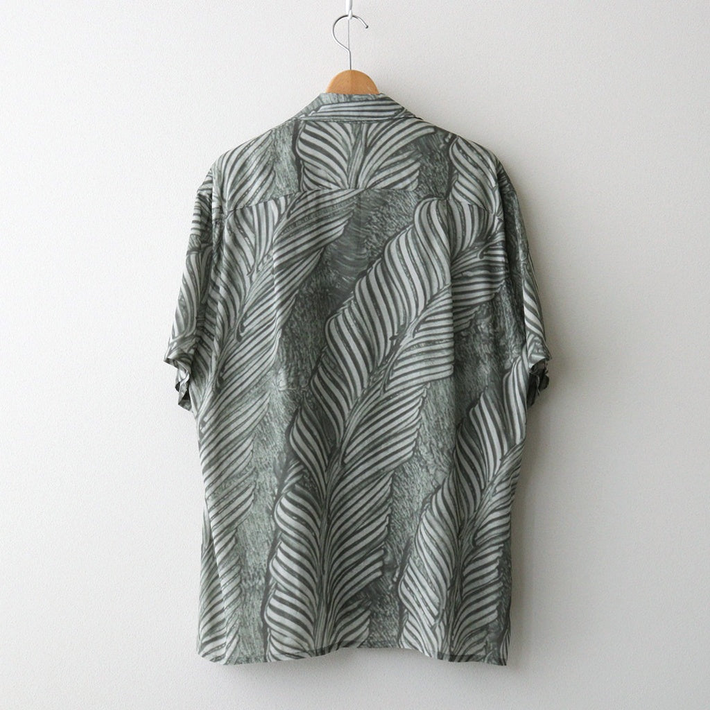 Leaf Pattern Printed Open Collar Shirt #IVORY [YK26SS01202SH]