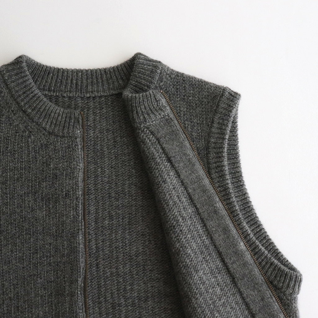 L-G Zip-up Vest #Gray [2403-020]