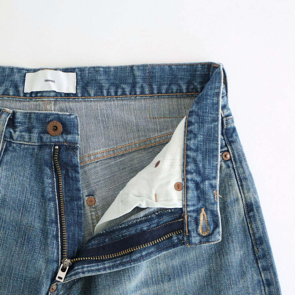 FADED MODERN DENIM PANTS WIDE CUT #FADED INDIGO [25330402]