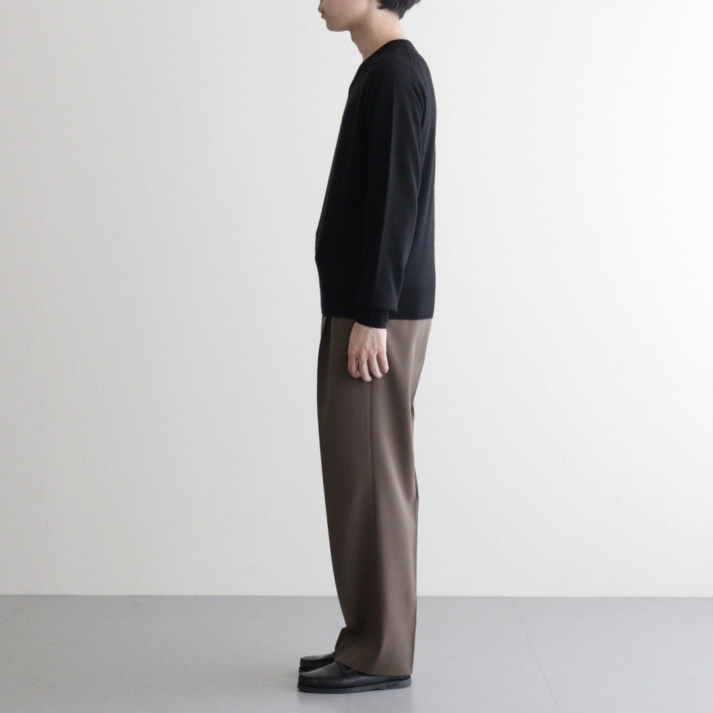 LIGHT WOOL MAX GABARDINE TWO-TUCK SLACKS #DARK OLIVE BROWN [A26SP04MG]
