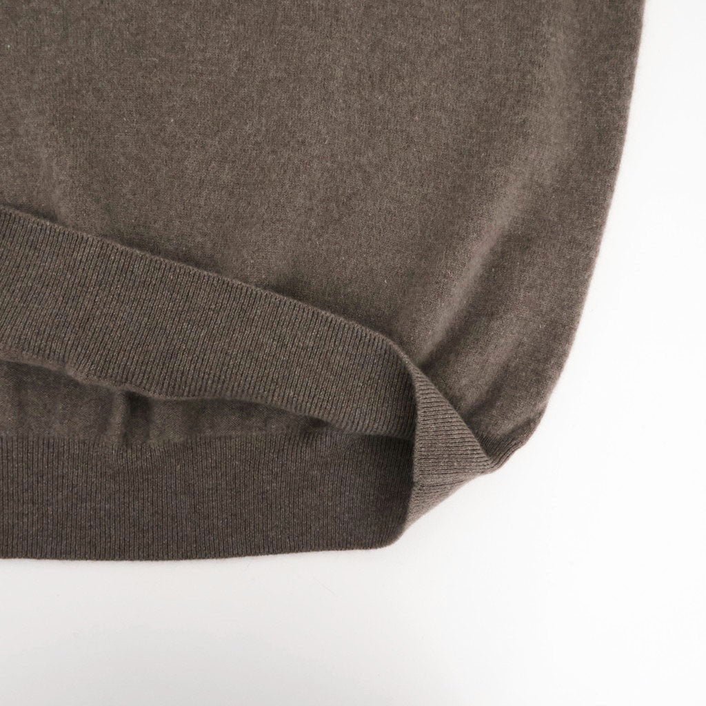 PURE CASHMERE KNIT V NECK LS #TAUPE [ST.1629]