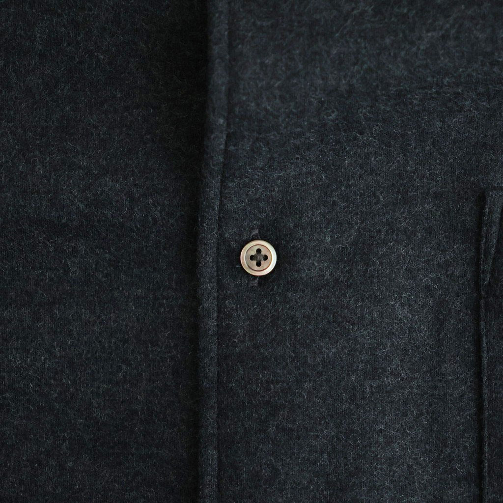 Wool Smooth Flannel Oversized Regular Collar Shirt #GRAY [GU263-50521B]