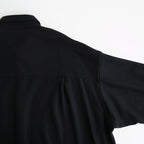 Wool Smooth Flannel Oversized Regular Collar Shirt #BLACK [GU263-50521B]