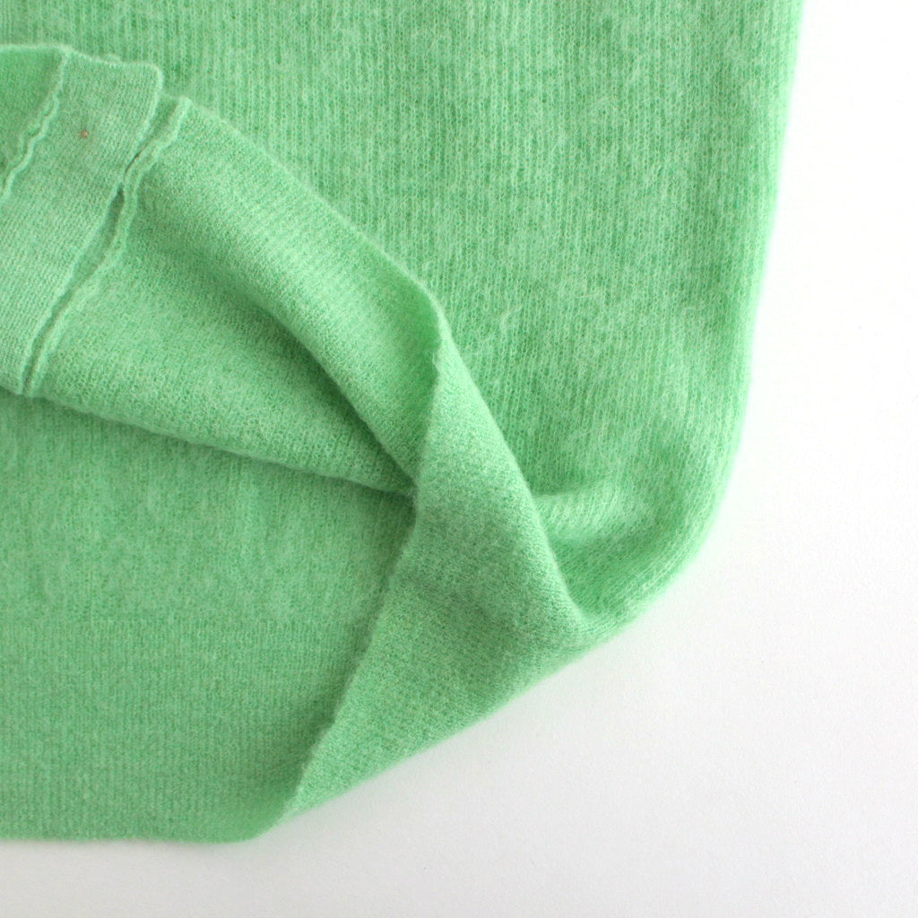 BABY SURI ALPACA SHEER KNIT SHIRT CARDIGAN #LIGHT GREEN [A24AC01AK]