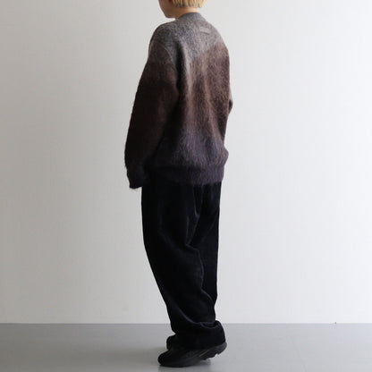 GRADATION MOHAIR KNIT CARDIGAN #BROWN CREAM GRADATION [ST.1002]