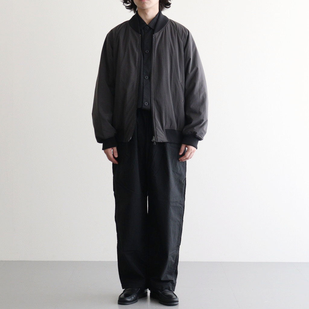 FIBRIL NYLON SATIN FLIGHT JACKET #CHARCOAL GRAY [JKAGLW0200]