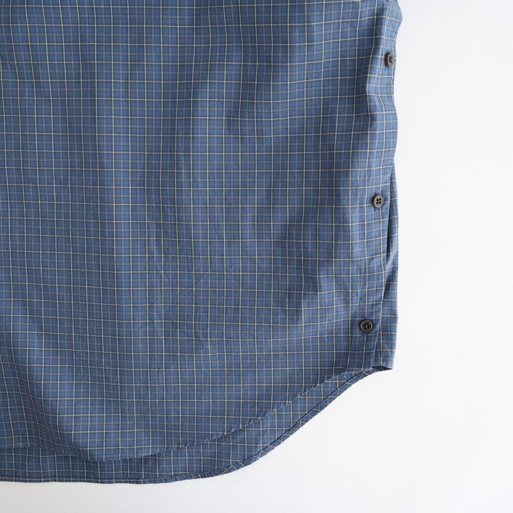 Cotton Check Cape Shirt #BLUE [I26SS-SH101A]