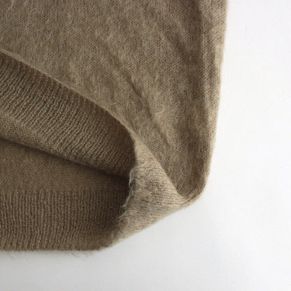 BRUSHED SUPER KID MOHAIR KNIT P/O #GRAY BEIGE [A24AP03KM]