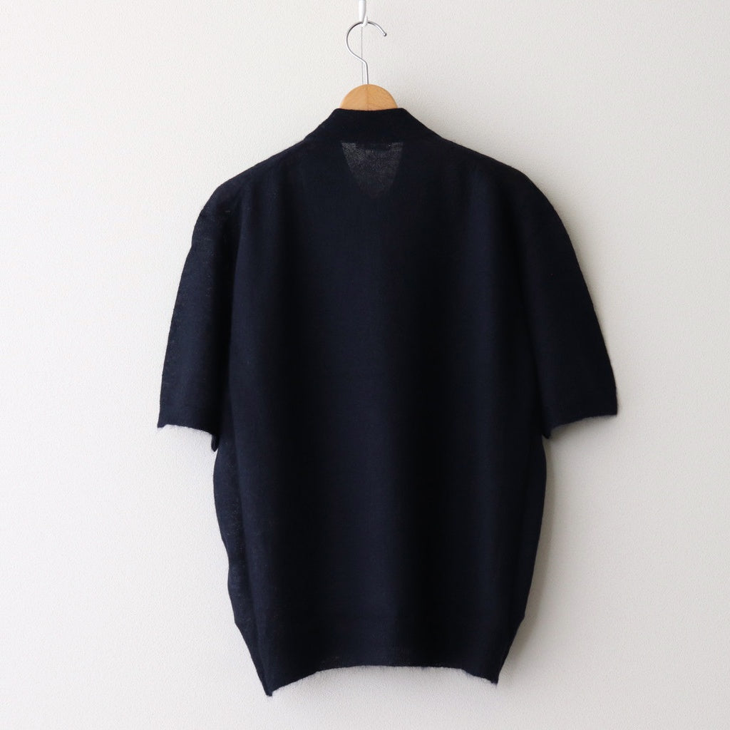 KID MOHAIR SHEER KNIT POLO #NAVY [A25SP03FG]