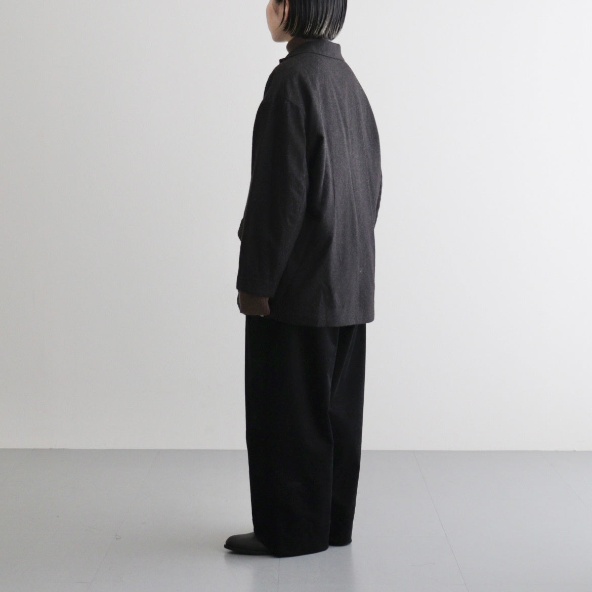 縮絨ウール2WAYカラーJK #DARK BROWN [D225-J332]