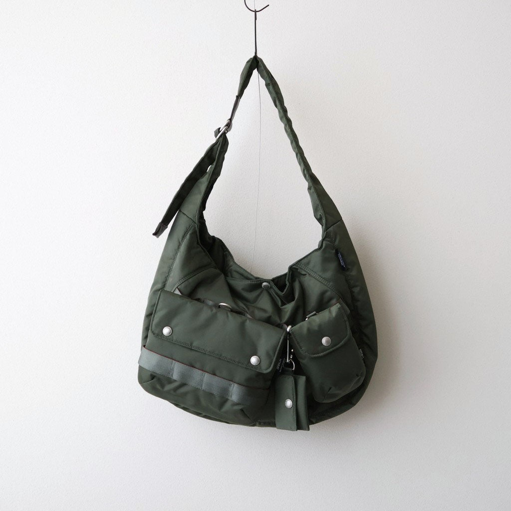 ナイロンツイル マルチポケットショルダーバッグ #KHAKI [HR-K207-051]