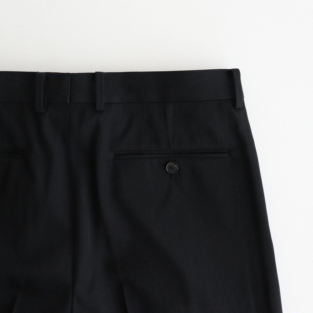 LIGHT WOOL MAX GABARDINE TWO-TUCK SLACKS #TOP BLACK [A25AP03MG]