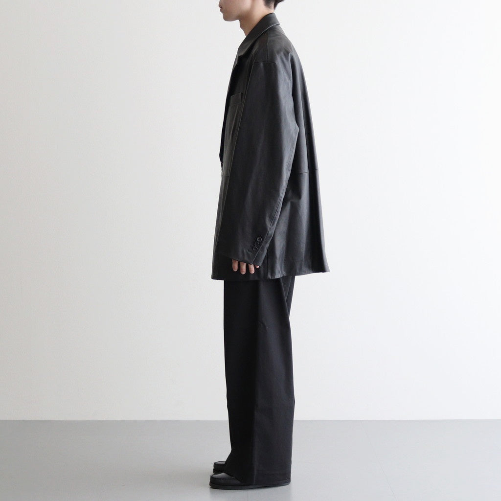 LEATHER DOUBLE BRESTED JACKET #BLACK [ST.920]