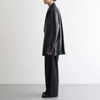 LEATHER DOUBLE BRESTED JACKET #BLACK [ST.920]