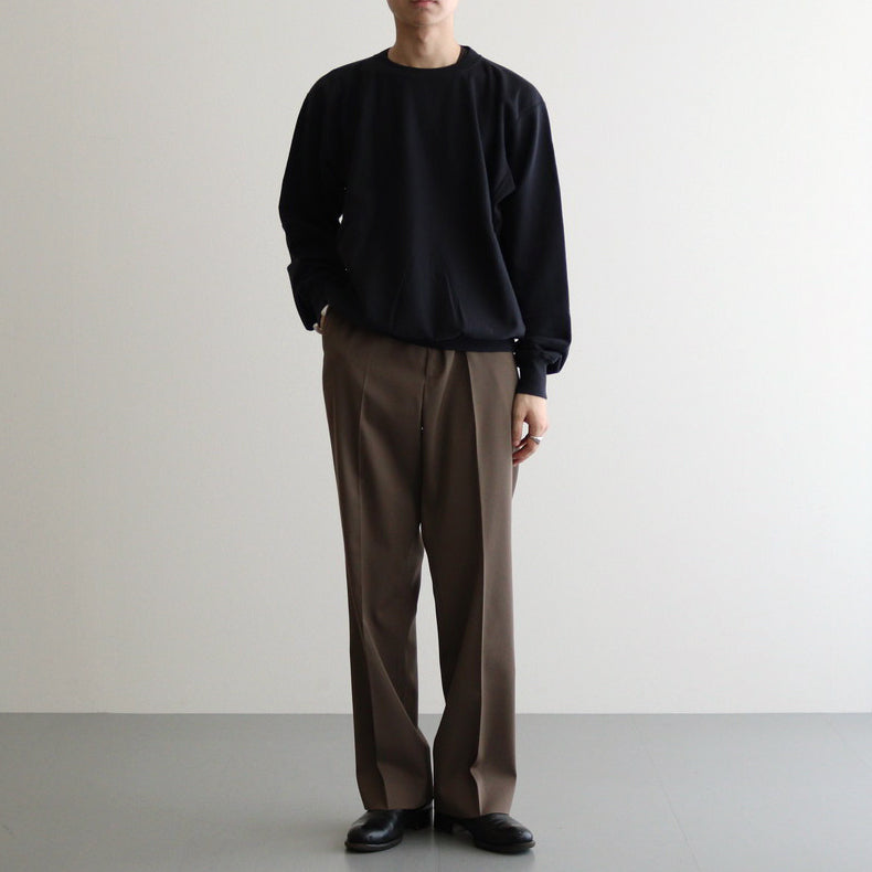 LIGHT WOOL MAX GABARDINE SLACKS #TOP BROWN [A24AP02MG]