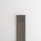 LINEN COTTON RIBBED CREW SOCKS #D.GRAY [R1461-SS26]