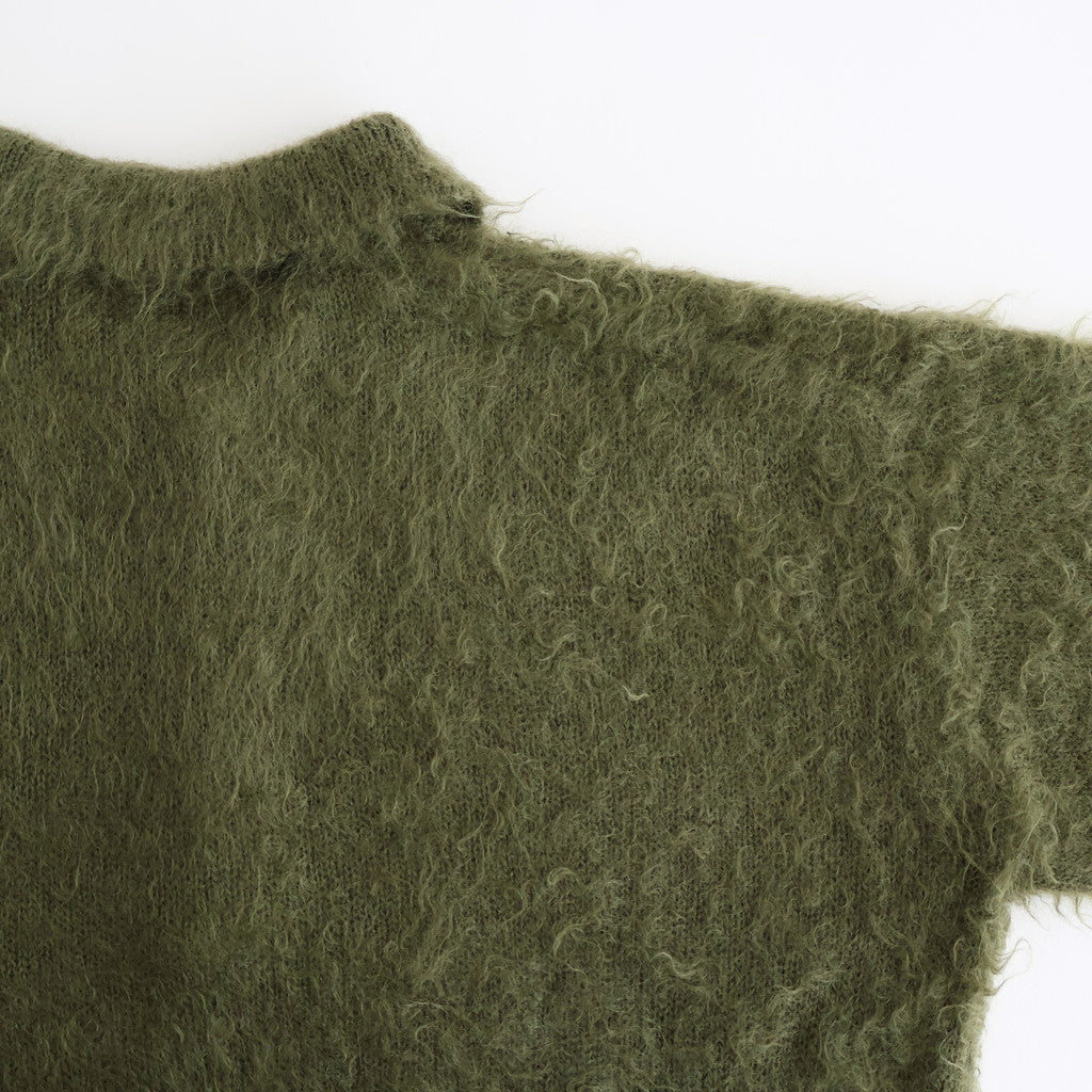 BRUSHED SUPER KID MOHAIR KNIT POLO #OLIVE [A25AP01KM]