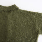 BRUSHED SUPER KID MOHAIR KNIT POLO #OLIVE [A25AP01KM]