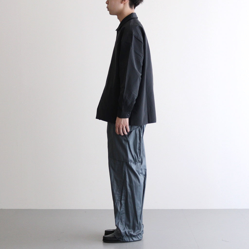 LEATHER LIKE POLYESTER CARGO PANTS #DUSTY GREEN [YK24SS0638P]