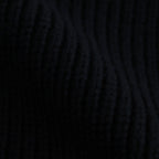 3/4 FRONT ZIP HIGHNECK RIB SWEATER #BLACK [YK24FW0829S]