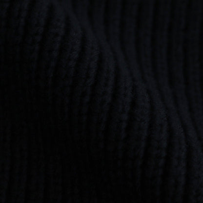 3/4 FRONT ZIP HIGHNECK RIB SWEATER #BLACK [YK24FW0829S]