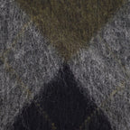 FINE WOOL ARGYLE KNIT CREW NECK LS #DARK GREY MULTI [ST.1649]