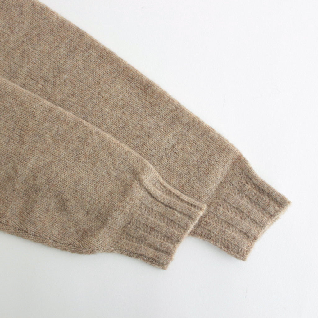 SHETLAND WOOL CASHMERE KNIT CARDIGAN #TOP BEIGE [A24AS01SC]